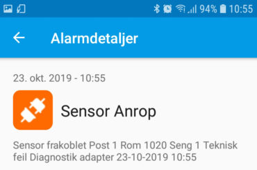 Smarttelefon App – sensor anrop