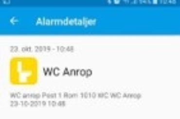 Smarttelefon App – anrop WC