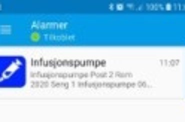 Smarttelefon App – Infusjonspumpe alarm